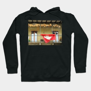 Balcony With Corn Cobs And Swiss Flag Hoodie